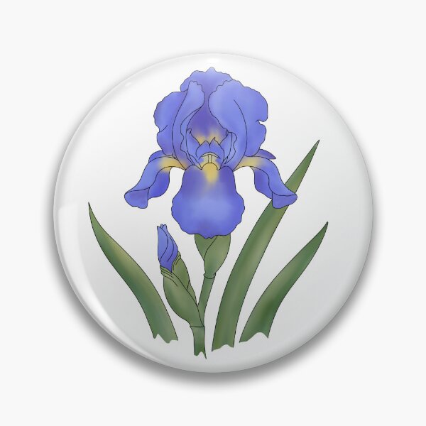 Item preview, Blue Iris Flower | Vintage Spring Botanical Flower designed and sold by FloriahStudio.
