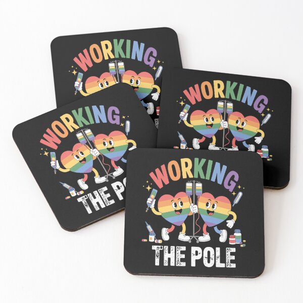 Item preview, Working The Pole Nurse LGBT-Q Gay Pride Rainbow Nursing RN designed and sold by gandebro.
