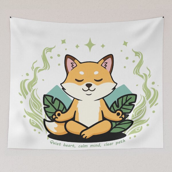Item preview, meditating fox designed and sold by neko-dekopon.
