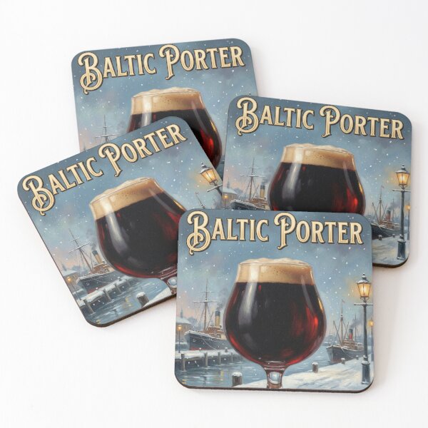 Item preview, BALTIC PORTER COLD SEA WARM SOUL Vintage 1950s Winter Beer Poster designed and sold by Cozy-Old-Pub.