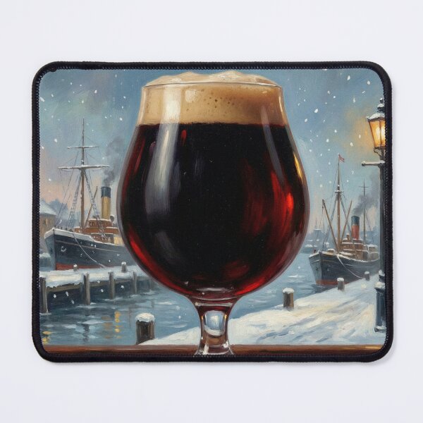 Item preview, BALTIC PORTER COLD SEA WARM SOUL Vintage 1950s Winter Beer Poster designed and sold by Cozy-Old-Pub.