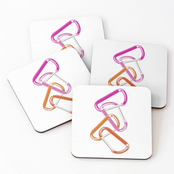 Item preview, Lesbian Flag Carabiners - vertical  designed and sold by lesbianfilmclub.sd.