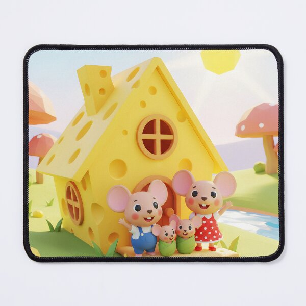 Item preview, cute mouse family in cheese house designed and sold by Nikoleta Vukovic.