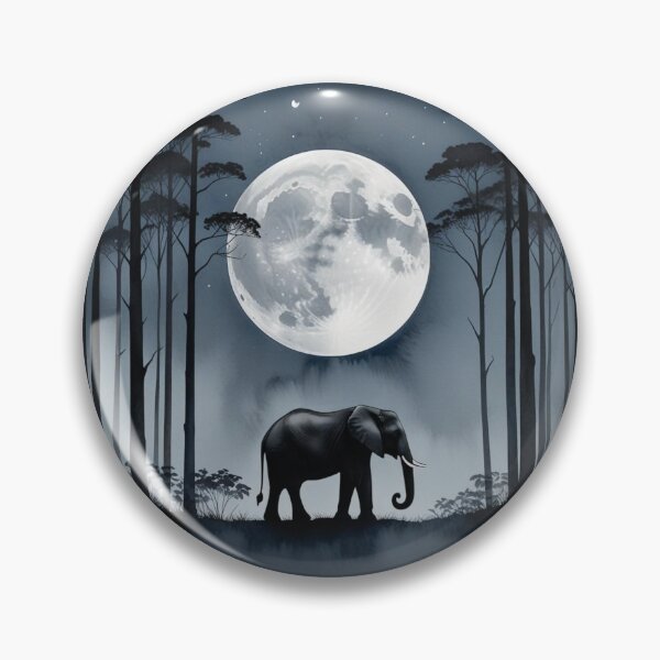 Item preview, Moonlit  Elephant – A Night Bloom of Quiet Wisdom designed and sold by HappySproutArt.