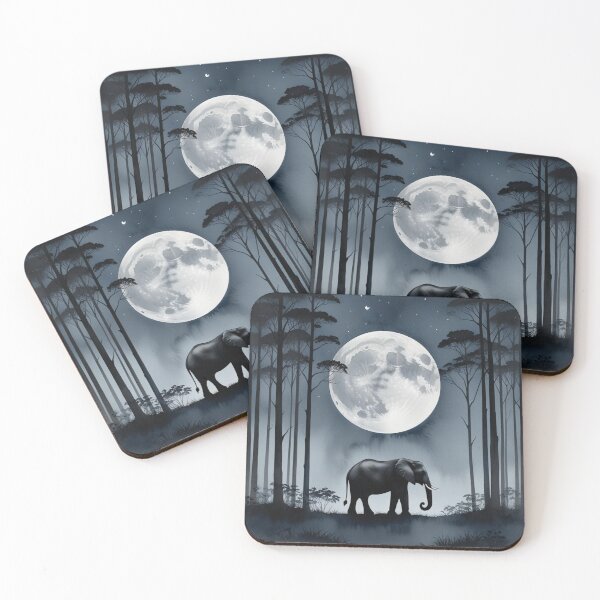 Item preview, Moonlit  Elephant – A Night Bloom of Quiet Wisdom designed and sold by HappySproutArt.