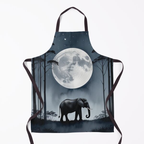 Item preview, Moonlit Elephant – A Night Bloom of Quiet Wisdom designed and sold by HappySproutArt.