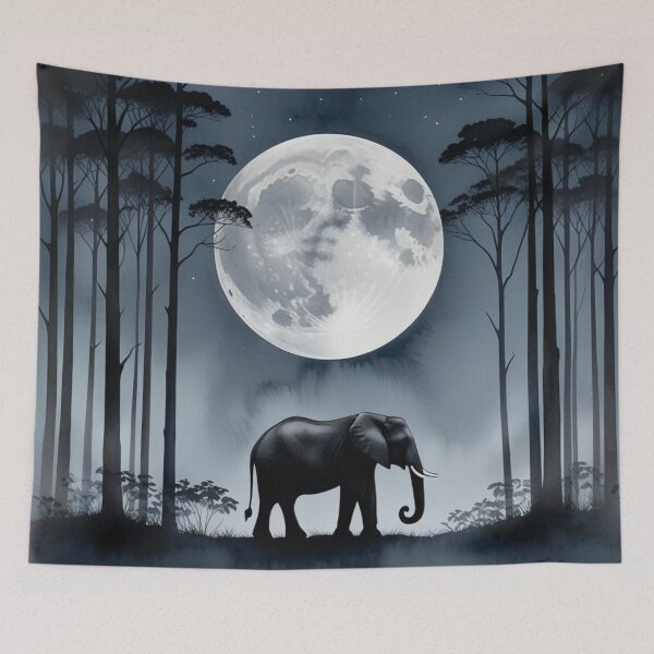 Item preview, Moonlit  Elephant – A Night Bloom of Quiet Wisdom designed and sold by HappySproutArt.
