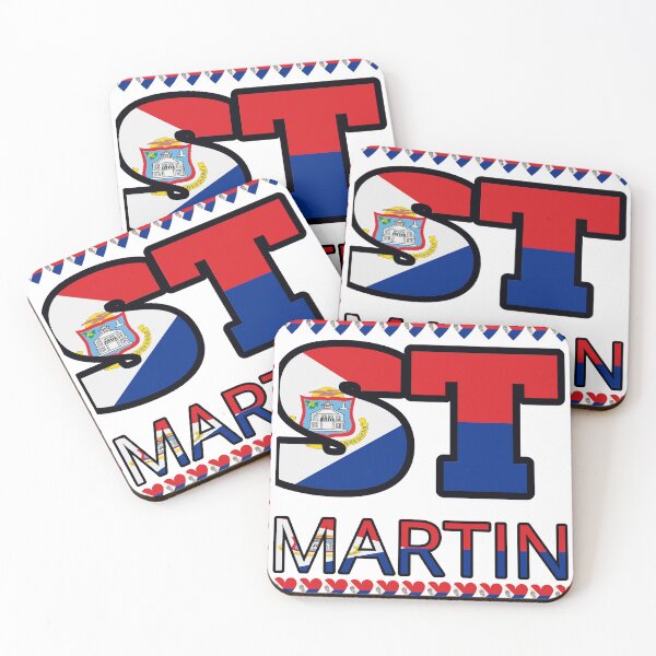 Item preview, St Martin Flag Letters And Hearts designed and sold by TheIconSmith.