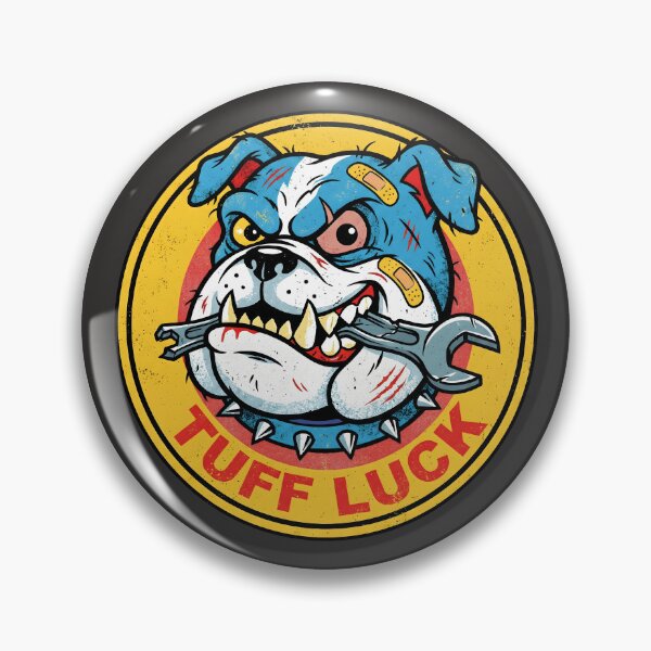 Item preview, Tuff Luck Bulldog Wrench - Retro Mechanic Garage Mascot designed and sold by AwesomeBeyondLimits.