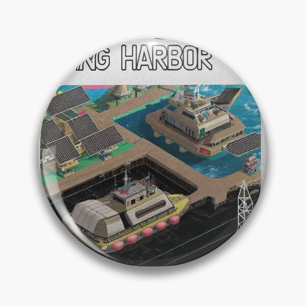 Item preview, Solarpunk: FLOATING HARBOR with Solar Panels designed and sold by Raw-Ink.