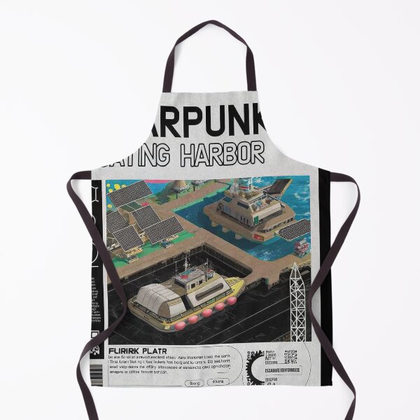 Item preview, Solarpunk: FLOATING HARBOR with Solar Panels designed and sold by Raw-Ink.