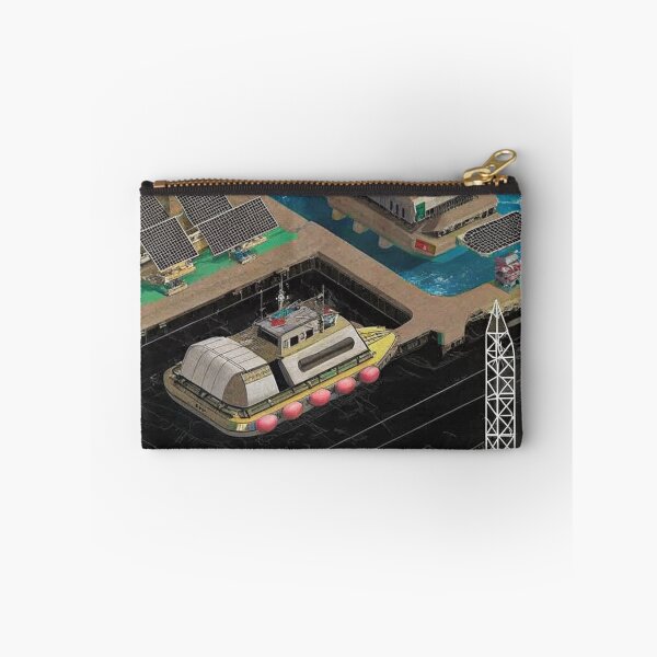 Item preview, Solarpunk: FLOATING HARBOR with Solar Panels designed and sold by Raw-Ink.