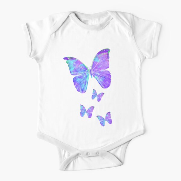 Purple Butterflies by Jan Marvin Short Sleeve Baby One-Piece