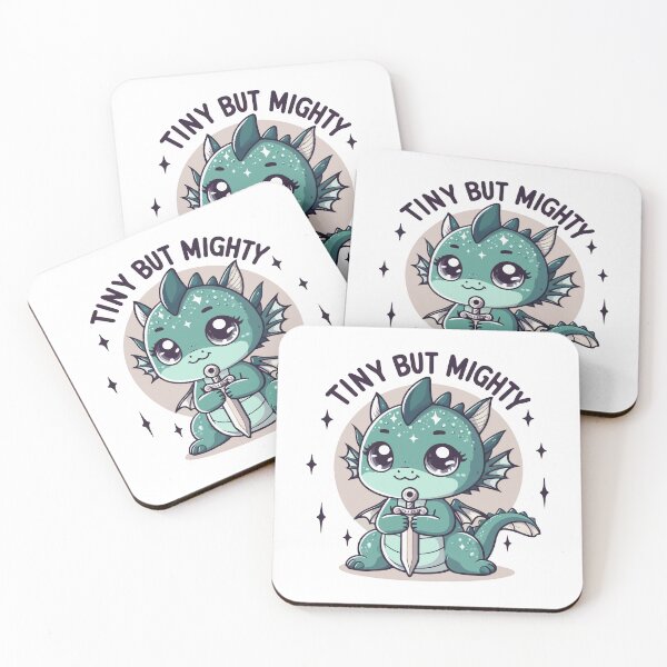 Item preview, Tiny But Mighty Cute Baby Dragon – Kawaii Mint Dragon with Sword T-Shirt Design designed and sold by Design-Pro-21.