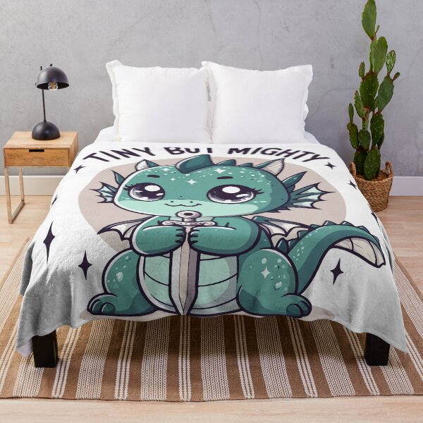Item preview, Tiny But Mighty Cute Baby Dragon – Kawaii Mint Dragon with Sword T-Shirt Design designed and sold by Design-Pro-21.