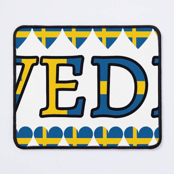 Item preview, Sweden Flag Letters And Hearts designed and sold by TheIconSmith.