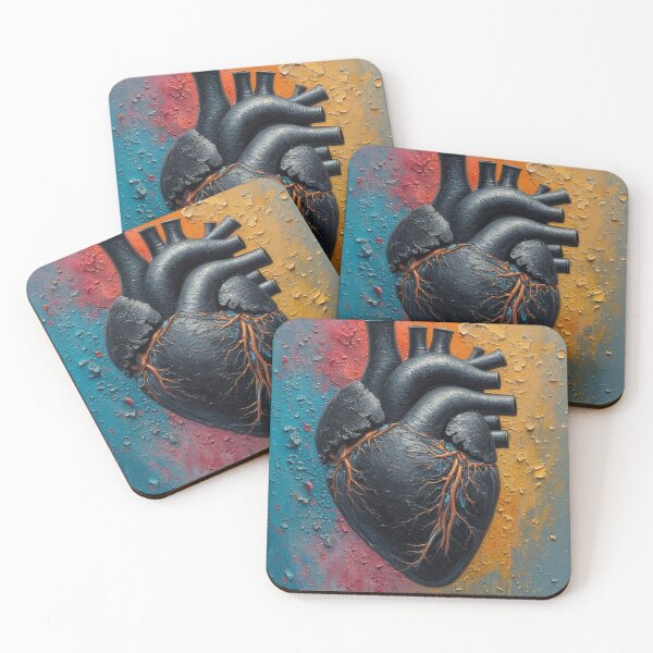Item preview, Abstract anatomical heart on a colored background designed and sold by Mianku | Für das Leben.