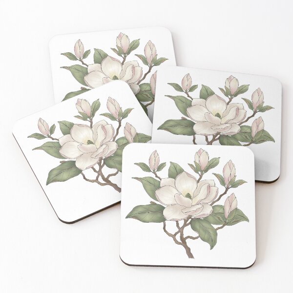 Item preview, White Magnolia Flower | Elegant Spring Botanical Bloom designed and sold by FloriahStudio.