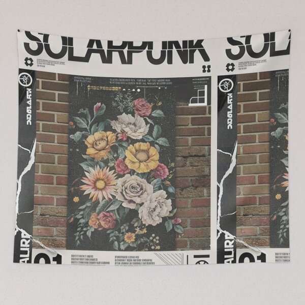 Item preview, Solarpunk: SAURA Floral Painting on Brick designed and sold by Raw-Ink.