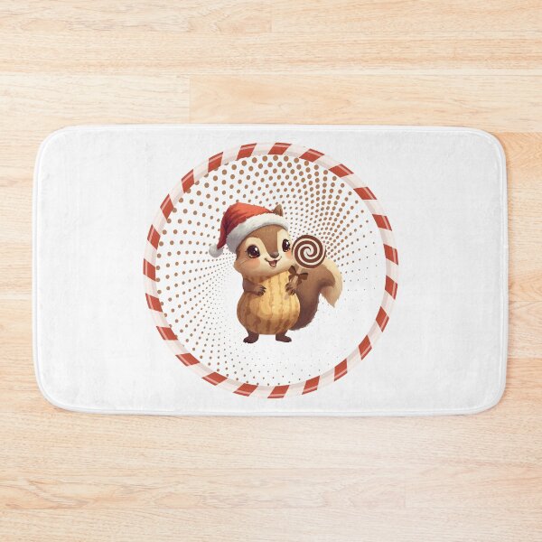 Item preview, Cute Christmas Squirrel with Candy – Kawaii Holiday Nut Character designed and sold by TestudoDesign.