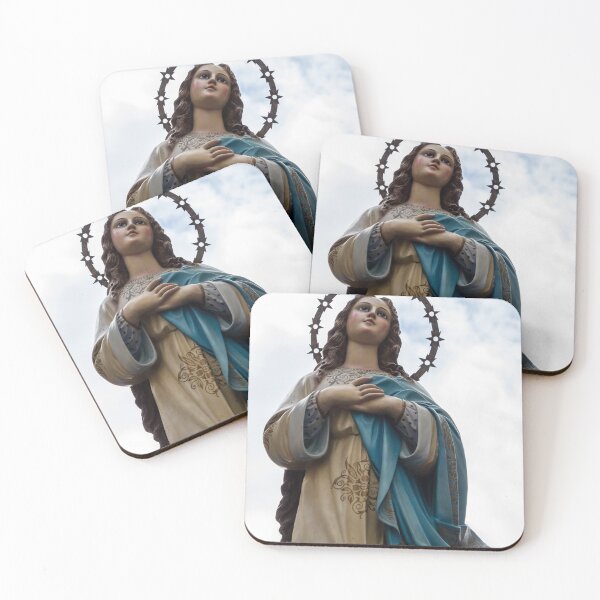 Item preview, Statue Of Mary With Halo Against Sky - Sacred Religious Figure for Prayer and Memorial Decor designed and sold by Nmallia.