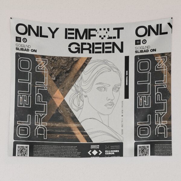 Item preview, ONLY EMPLT GREEN: Minimalist Solarpunk Portrait designed and sold by Raw-Ink.
