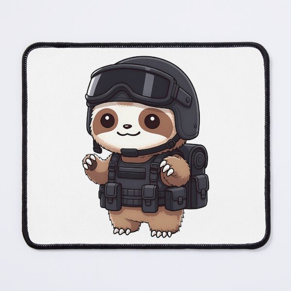 Item preview, Cute Tactical Sloth Operator Cartoon designed and sold by k3rstman1.