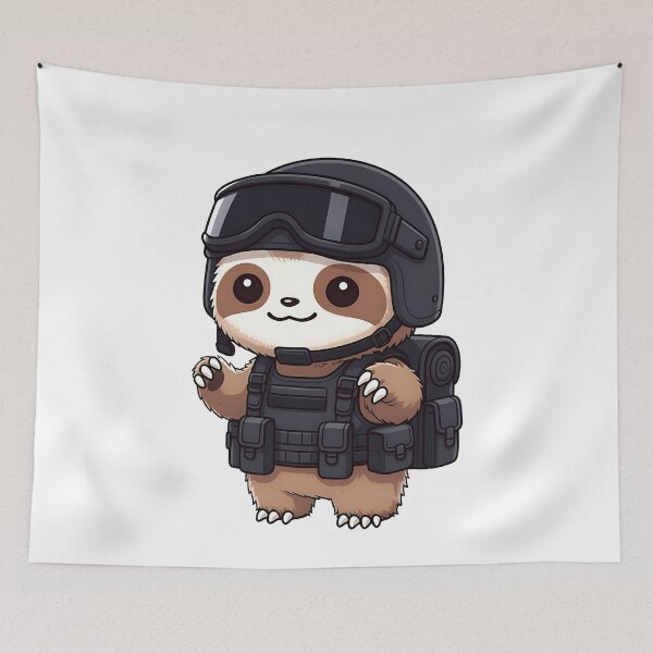 Item preview, Cute Tactical Sloth Operator Cartoon designed and sold by k3rstman1.