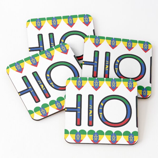 Item preview, Ethiopia Flag Letters And Hearts designed and sold by TheIconSmith.