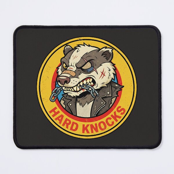 Item preview, Hard Knocks Bruiser - Retro Biker Badger Patch designed and sold by AwesomeBeyondLimits.