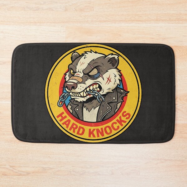Item preview, Hard Knocks Bruiser - Retro Biker Badger Patch designed and sold by AwesomeBeyondLimits.