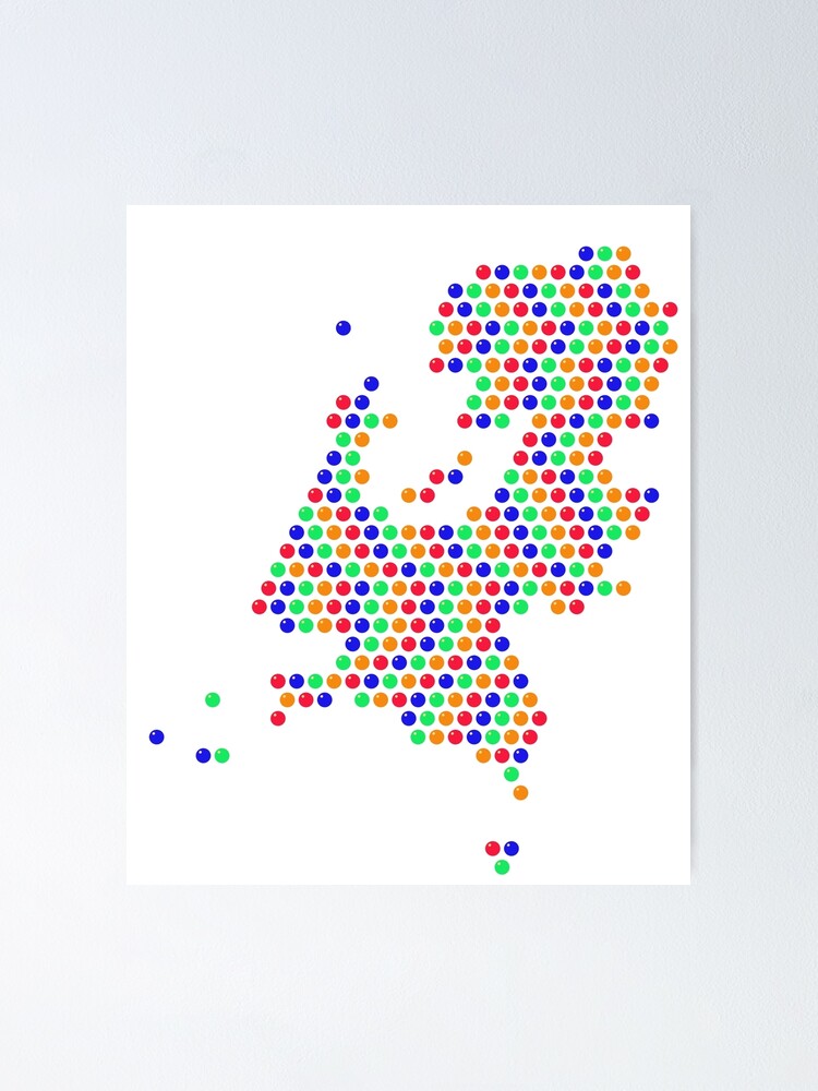 Thumbnail 1 of 3, Poster, Multicolored Rhinestone Netherlands designed and sold by TheIconSmith.