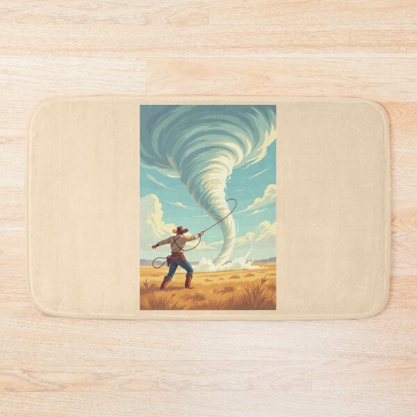 Item preview, "Cowboy vs Tornado – The Wild West Whirlwind Showdown" designed and sold by TheWonkyEaselCo.