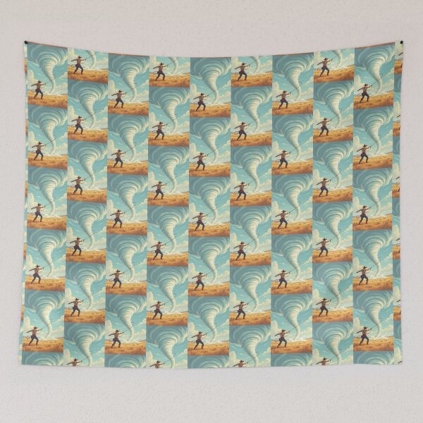 Item preview, "Cowboy vs Tornado – The Wild West Whirlwind Showdown" designed and sold by TheWonkyEaselCo.