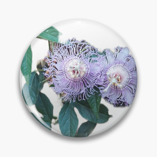 Item preview, Passion Flower Pair — Purple & White Blooms with Green Vines designed and sold by tracerammo1.