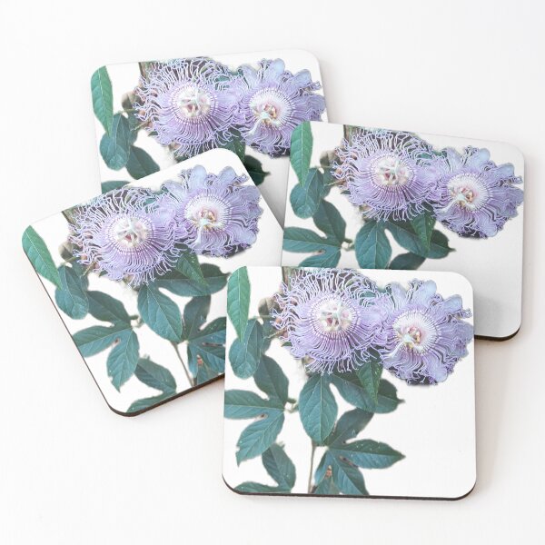 Item preview, Passion Flower Pair — Purple & White Blooms with Green Vines designed and sold by tracerammo1.