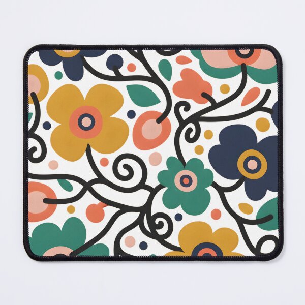 Item preview, Retro Floral Power Pattern | Mid-Century Modern Scandinavian Flower Art designed and sold by VibranPalette.