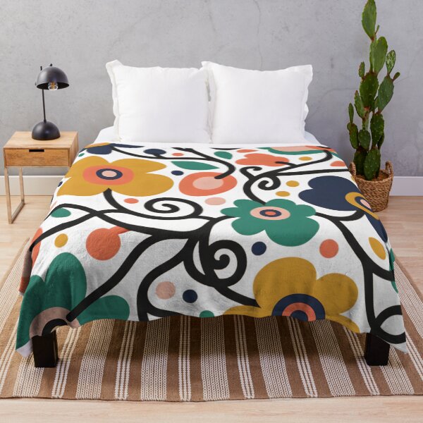 Item preview, Retro Floral Power Pattern | Mid-Century Modern Scandinavian Flower Art designed and sold by VibranPalette.