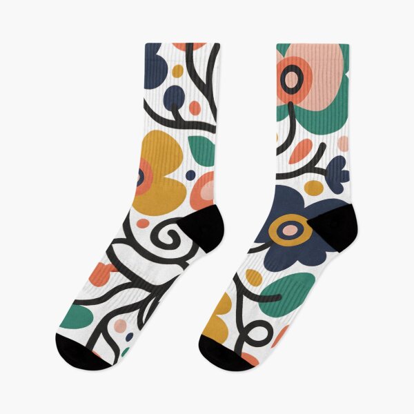 Item preview, Retro Floral Power Pattern | Mid-Century Modern Scandinavian Flower Art designed and sold by VibranPalette.