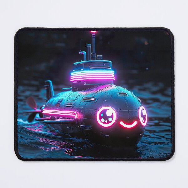 Item preview, Cyberpunk Kawaii Neon Submarine – Night City Glow Baby designed and sold by NordseeSteel.