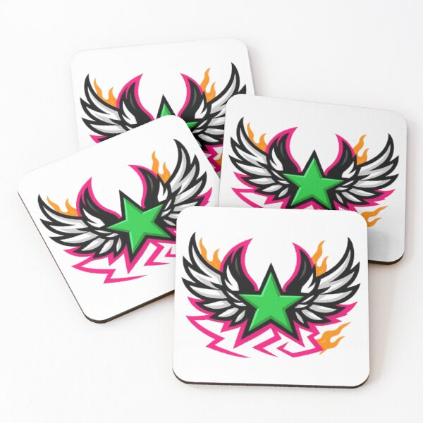 Item preview, "Epic Green Star Winged Esports Logo – Fire & Neon Energy Emblem" designed and sold by Artaprintly.