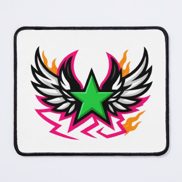 Item preview, "Epic Green Star Winged Esports Logo – Fire & Neon Energy Emblem" designed and sold by Artaprintly.