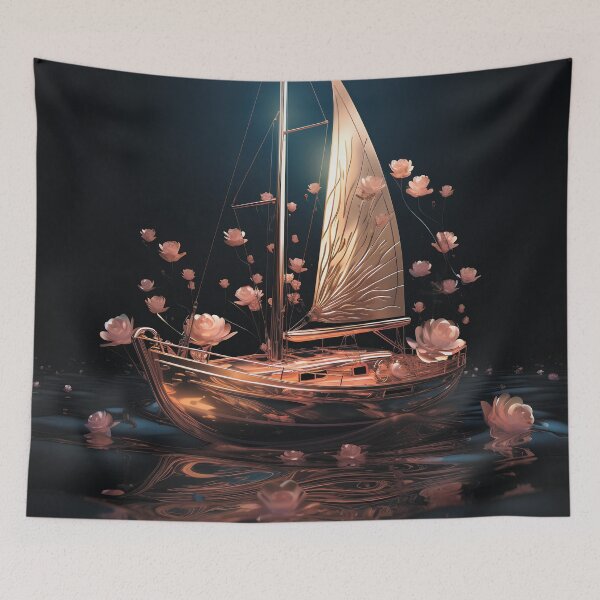Item preview, Golden sea yacht. Golden sailboat. designed and sold by MagelliShop.