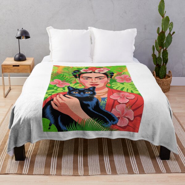 Item preview, Frida Kahlo with a black cat designed and sold by BenCoStyle.