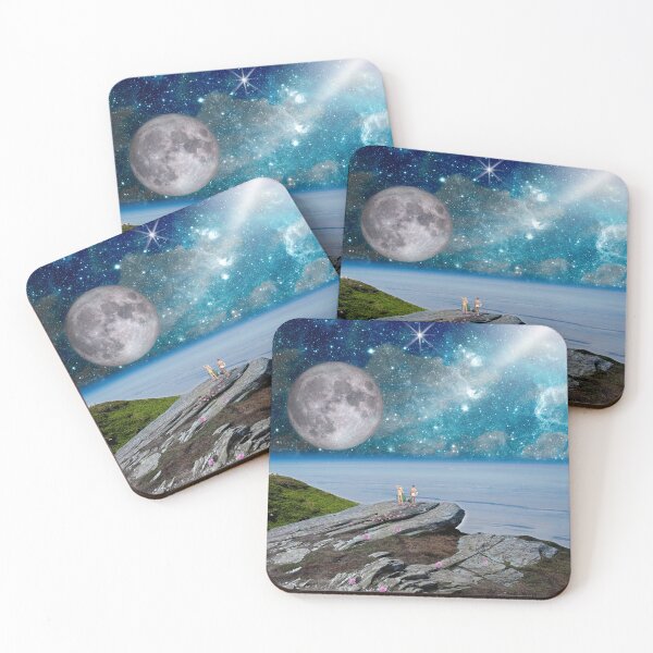 Item preview, Beach couple in retro space collage designed and sold by helengarvey.