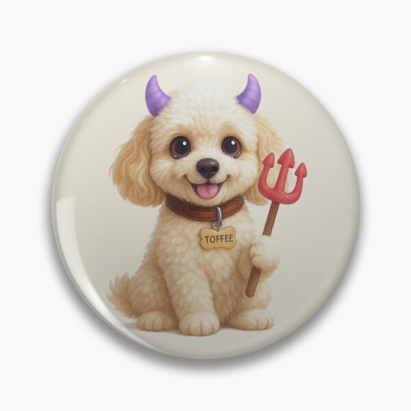 Item preview, Devil Toffee – Cute Mischief Puppy Art designed and sold by Mert Creates – Toffee & Rozi.