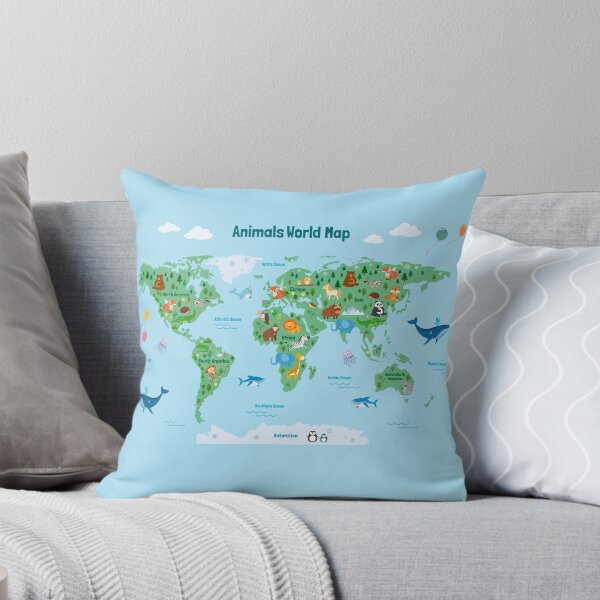 Item preview, Cute Animals World Map  designed and sold by GennyOnThePaper.