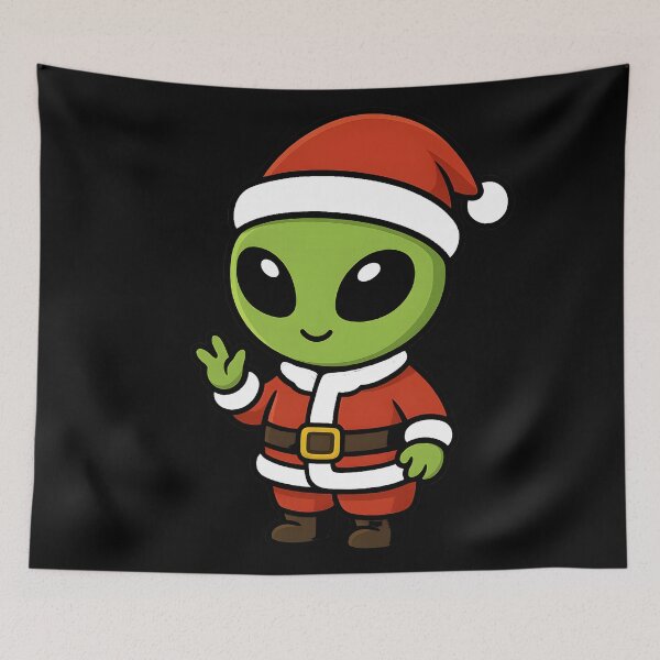 Item preview, Cute Alien kids Santa Christmas Cartoon gift  designed and sold by DrawHandArt.