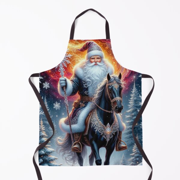 Item preview, Majestic Winter Santa Riding a Magical Black Horse designed and sold by AmetistLight.