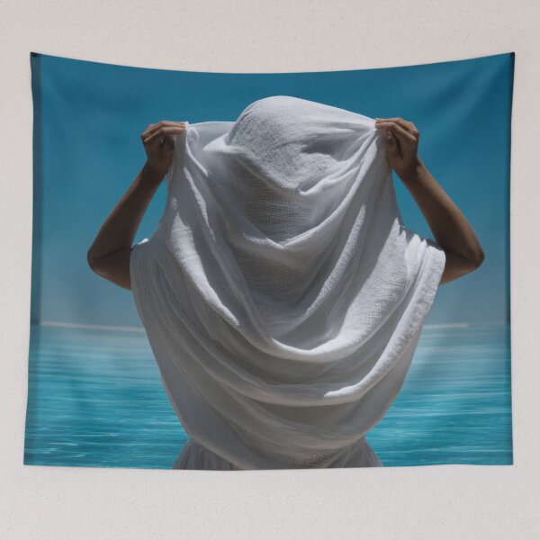 Item preview, Person in white fabric near water designed and sold by anytka.